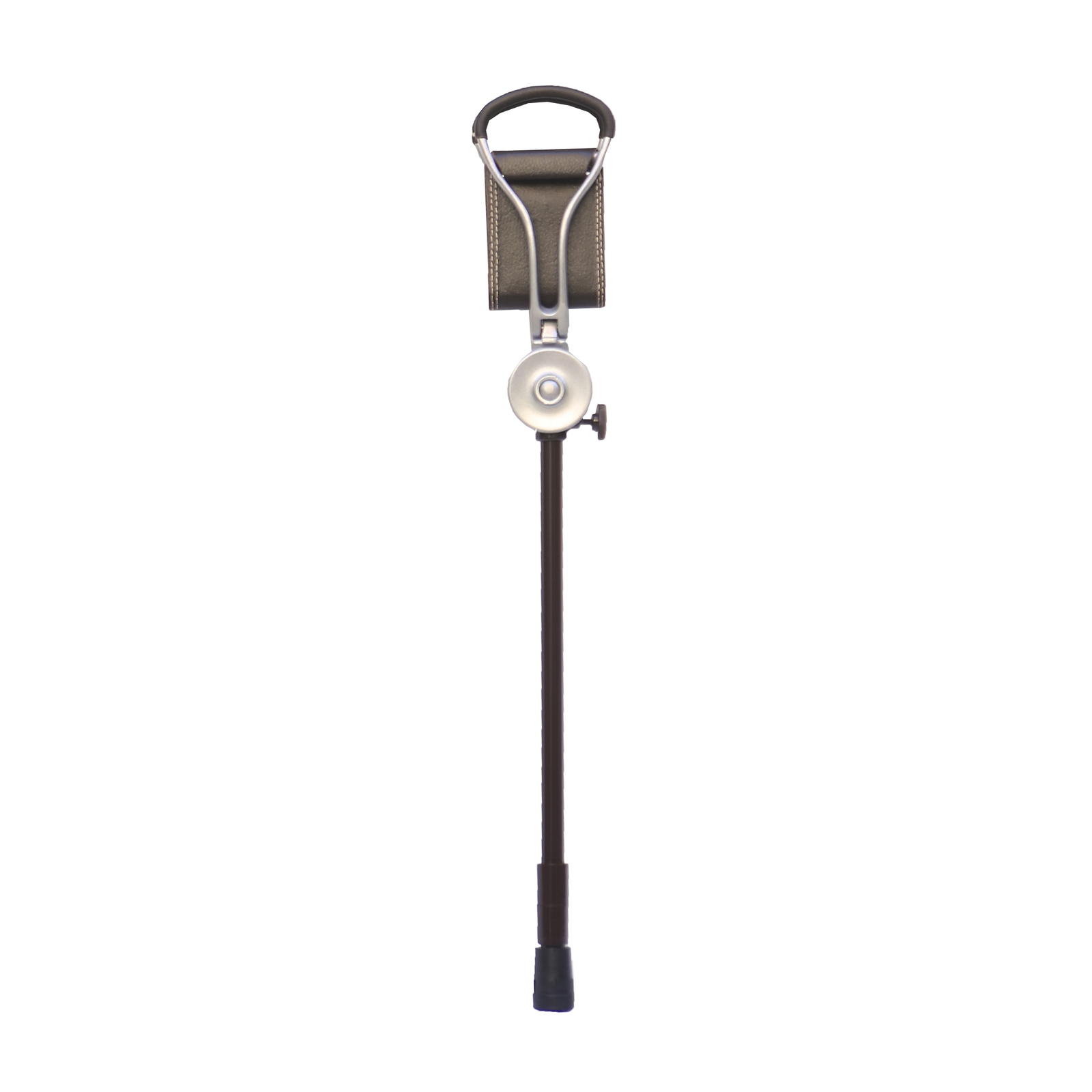 Beckenham Ascot Brown Leather Height-Adjustable shooting stick with rubber Ferrule