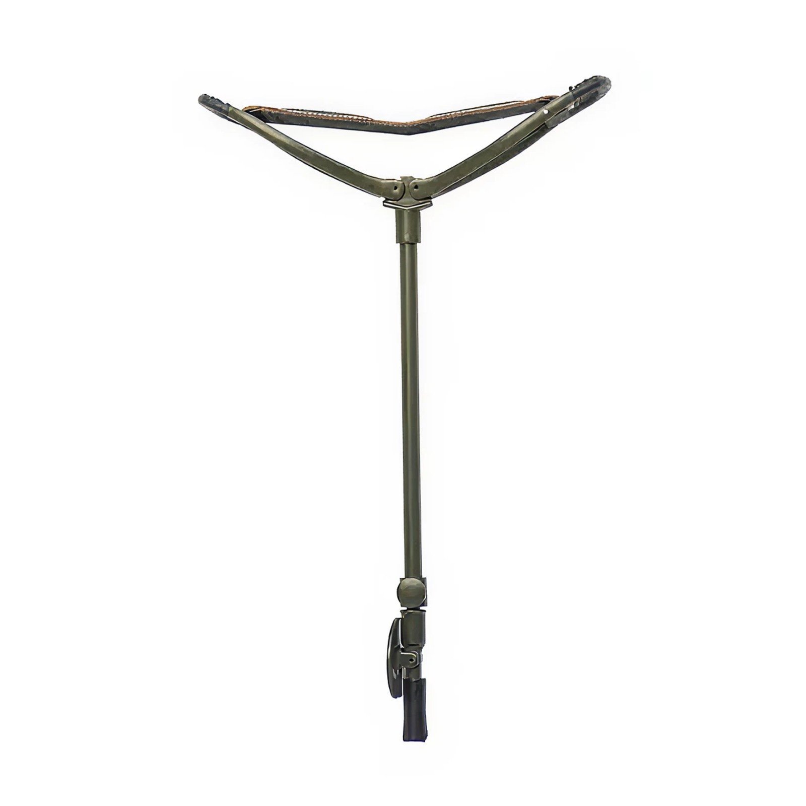 Luxury Olive Height-adjustable English Style Shooting stick with Brown Leather