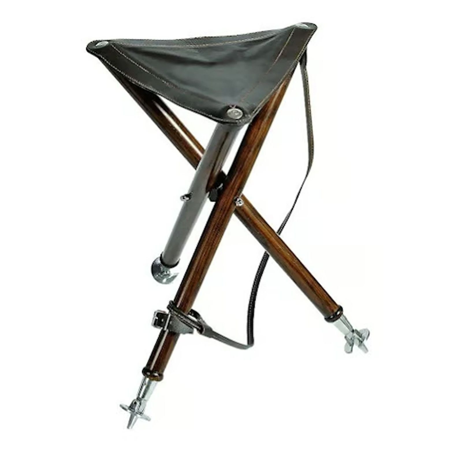 Hunting wooden Tripod with leather seat