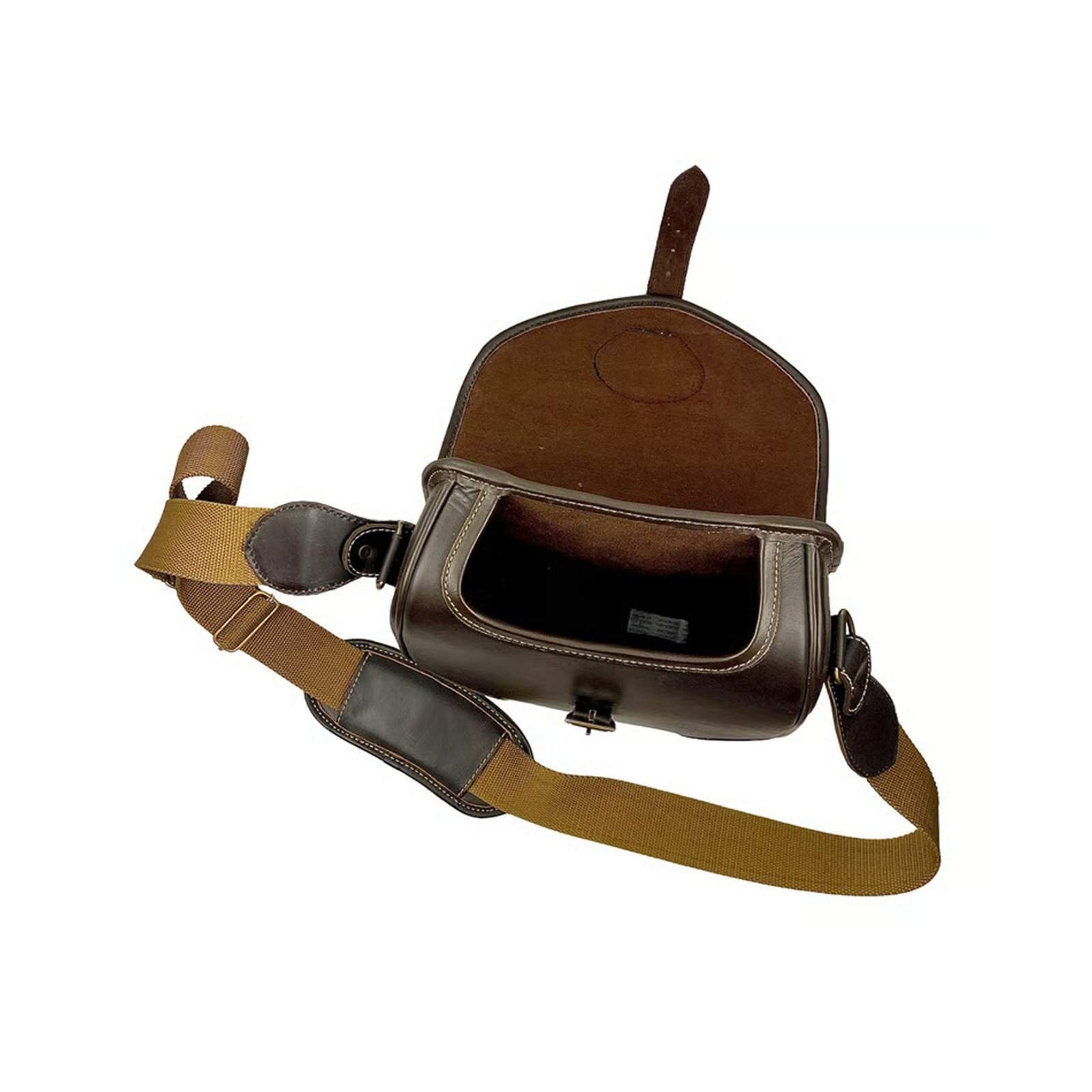 Genuine Leather Cartridge Bag Dark Brown - Image 2