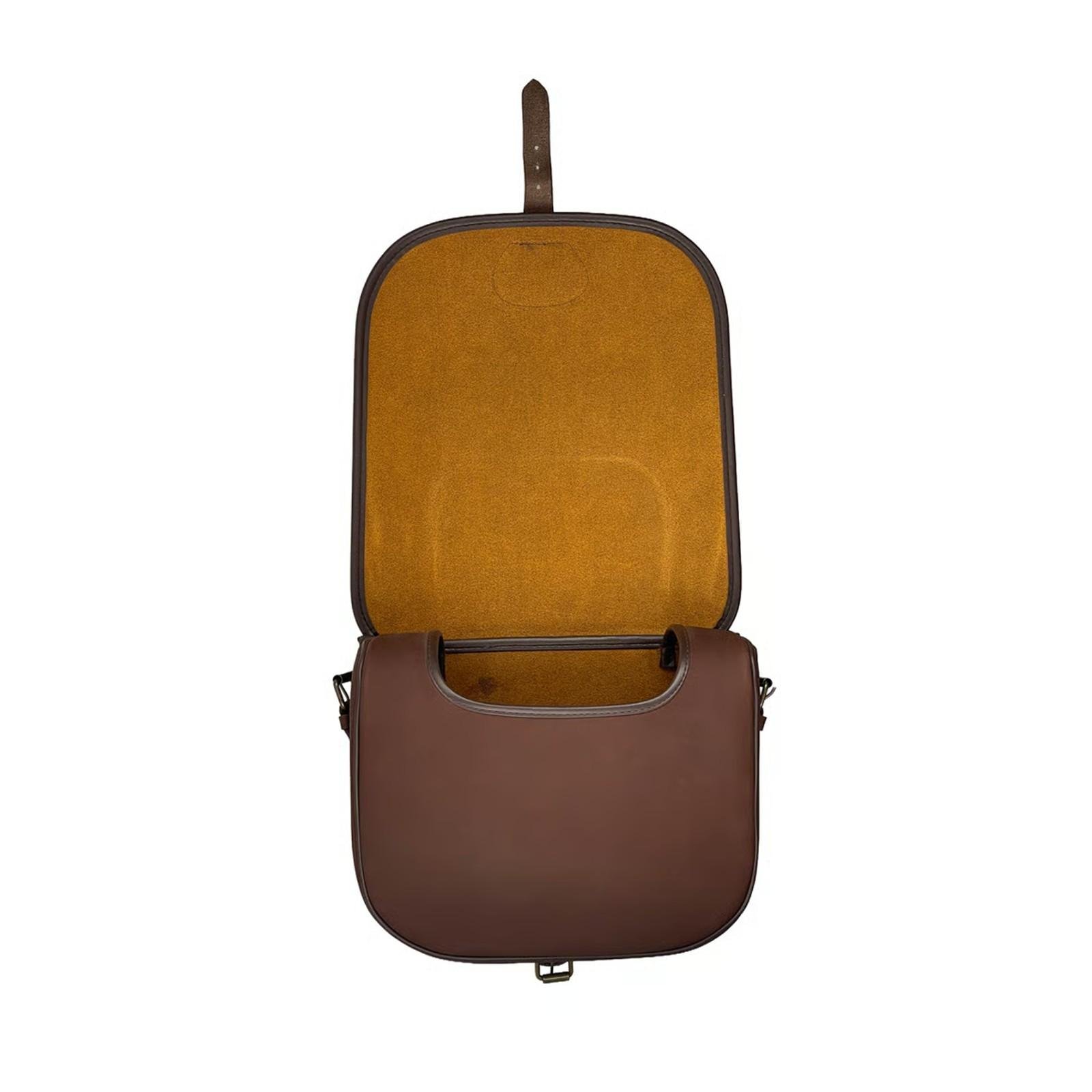 cartridge Bag with large flap genuine leather - Image 2